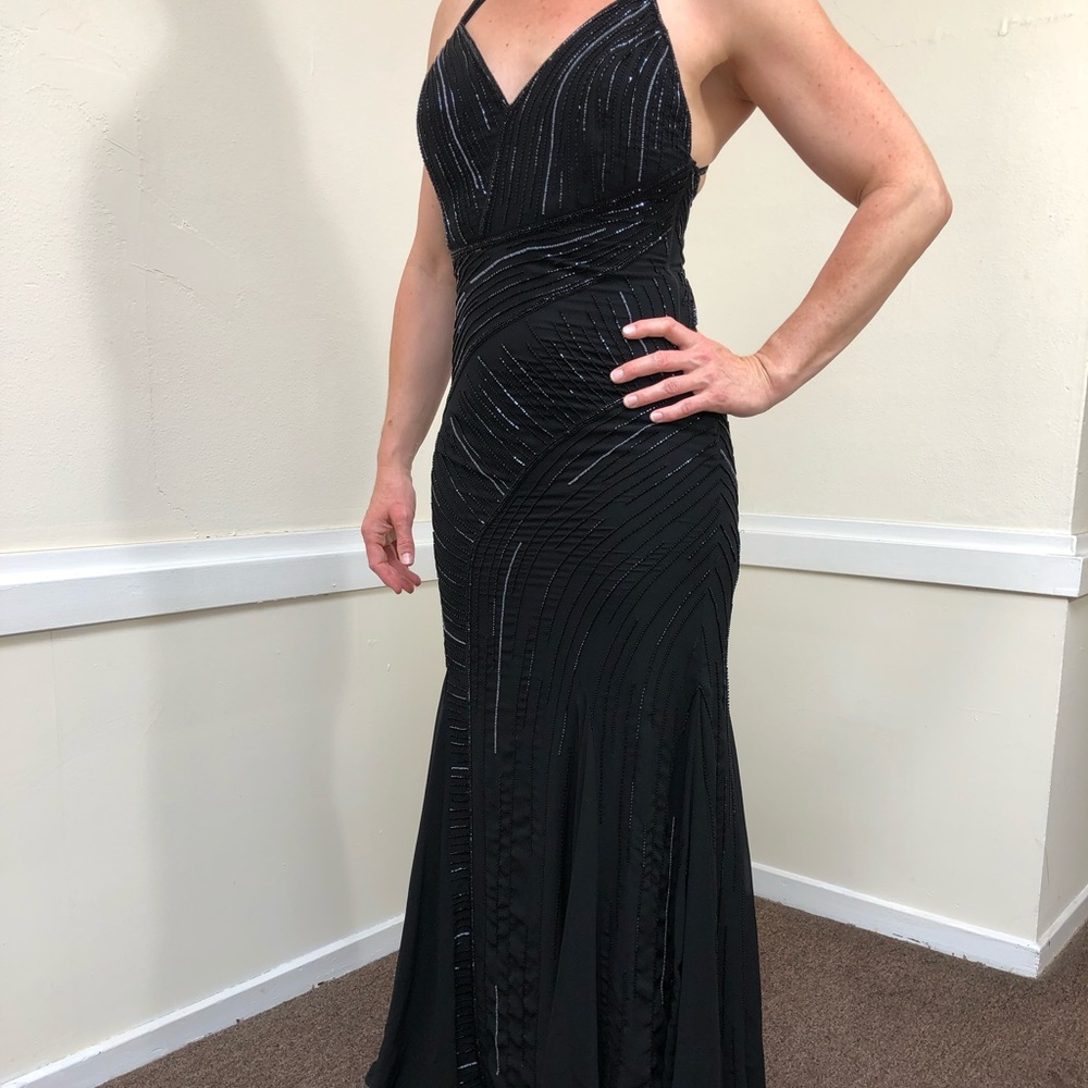 Handmade Beaded Silk Evening Gown